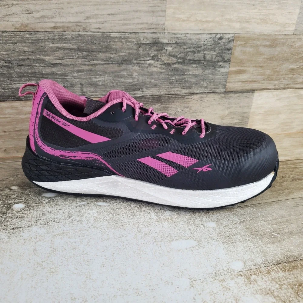 Reebok Floatride Energy 3 Adventure Womens Work Shoes Sz 12 M Black Gray Pink